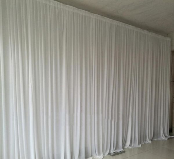 Cortinas de tela de tela blanca pura 48m Cortinas Ceremonia de boda Evento Fiebre de fiesta para la decoración de la boda4952133