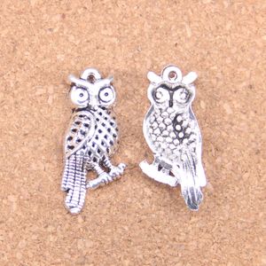 48 pièces Antique argent Bronze plaqué hibou branche debout pendentif à breloques collier à faire soi-même Bracelet résultats de Bracelet 33*15mm