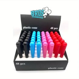 48 stuks, volledige doos 4 kleuren plastic luchtdicht waterdicht lege stash tube joint tube pre-roll cones houder stompe tube king size 110mm rookaccessoires
