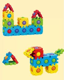 48 -stcs Lot Building Toy Puzzle Fun Three - Dimensional Assembled House kan worden geopend Windows Building Toys ZM923