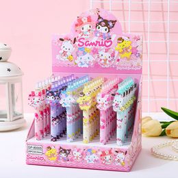 48 pcs/lot dessin animé Gel stylo Kuromi grande oreille chien cannelle stylos étudiants papeterie 0.5 noir école enfants écrire approvisionnement bureau enfants cadeaux 2960