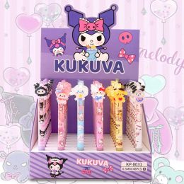 48pcs / lot Cartoon Resin Press Pen Good Kuromi Pen Kids Gift 0,5 mm Gel stylos scolaires