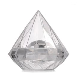 Gift Wrap 48 Stks / partij Transparant Plastic Diamond Shape Candy Box Clear Wedding Gunst Dozen Houders Geschenken Givea Boda1