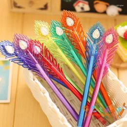 48pcs / pack 0,38 mm (12 couleurs) Diamond Peacock Feather Style Gel stylo Unisexe Studentry