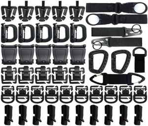 48pcs Corte de engranaje táctico Strapa Molle Dominators de web Settomings Kit para la correa de chaleco de mochila Tubo de hidratación al aire libre2160210