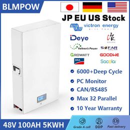 Batterie LiFePO4 48V, 100ah, 200ah, 10kwh, 5kwh, Powerwall, 32 parallèles, 6000 cycles, Super capacité, CAN RS485, pour système solaire domestique