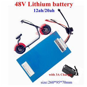 Batterie lithium-ion 48v 12ah 20ah avec bms pour scooter électrique Citycoco Scooter planche à roulettes chariots de golf électriques + chargeur