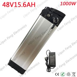 48v 15AH Top Ontlading Elektrische Fiets Fiets 48 V Lithium Batterij Silver Fish Ebike Batterij met 30A BMS en 2A-oplader
