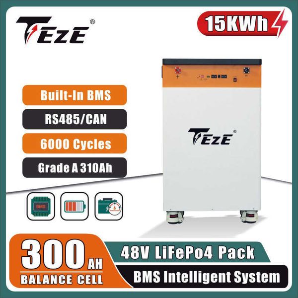 48V 15kWh PowerWall Nouveau 300Ah 310Ah LifePO4 Batterie PV Système de stockage d'énergie solaire 6000 Cycle Intégré BMS RS485/CAN EU Tax Free