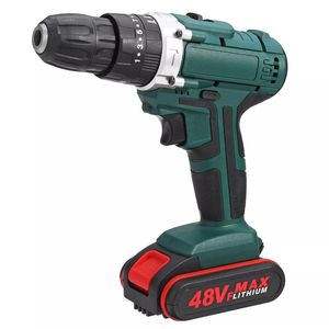 48v 2 Speed ​​Power Boors Cordless Electric Boor 6500mAh 25 + 3 Koppel Boortool