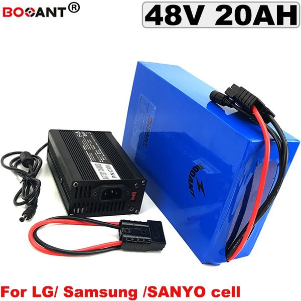 Batería eléctrica del litio de la bici de 48V 20AH 1000W para el cargador libre de Samsung / Panasonic / SANYO 18650 cell + 30A BMS 5A