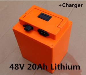 Batterie Lithium-ion 48V, 20ah, avec indicateur, pour vélo électrique, mini scooter, alimentation électrique, motos en fauteuil roulant, + chargeur