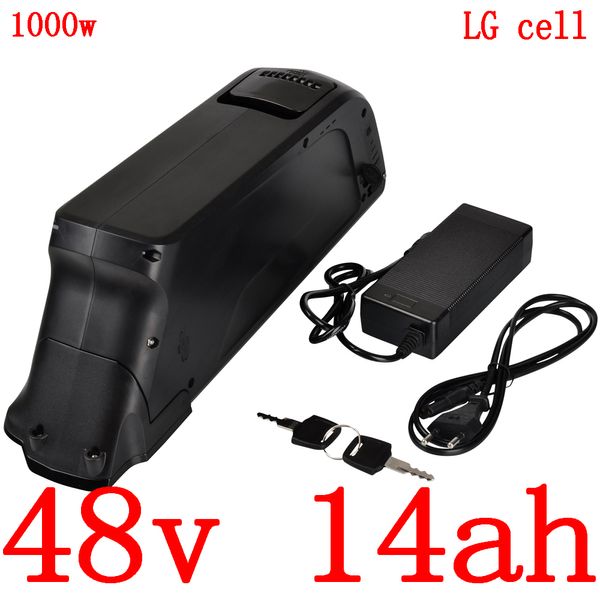 Batterie lithium-ion 12ah pour vélo électrique ebike, 48V, 500/750/1000W, 13/13,6/14ah, avec cellules LG