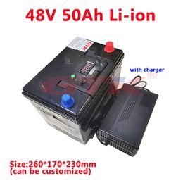 48V 50AH Li ion batterij NMC met BMS voor PowerWall EV Power Supply Solar Energy Storage Power Tools + 5A-oplader