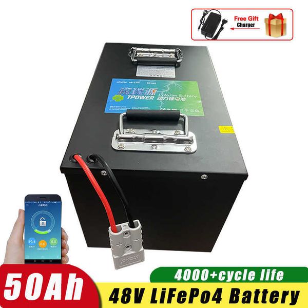 48V 50AH LiFePO4 batterie grand A cellules Lithium fer Phosphate intégré BMS batterie Rechargeable pour moteur de bateau solaire