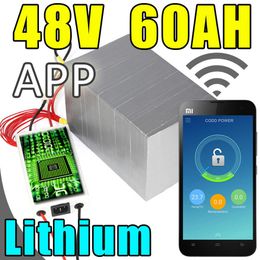 48v 60ah batterie au lithium app télécommande Bluetooth vélo électrique batterie à énergie solaire pack scooter ebike 3000w
