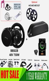 Kit de motor eléctrico de accionamiento medio BBS02B BBS02 Bafang de 48V 750W con nuevo cargador de batería de tubo inferior de 48V 13Ah 175ah 98225239512362