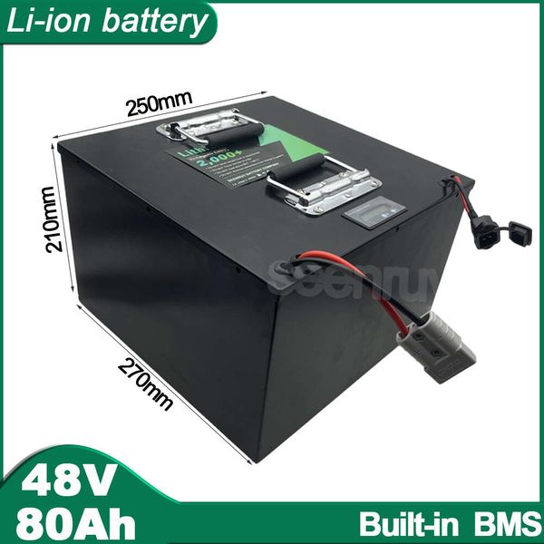 48V 80Ah Li ion avec chargeur batterie au Lithium polymère parfait pour 2500W 4300W e-bike vélo Tricycle moto Scooter