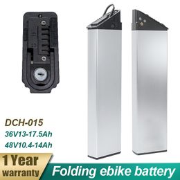 Batteries de vélo électrique 48 V 10,4 Ah 12,8 Ah 14 Ah DCH-015 36 V 13 Ah 15 Ah 17,5 Ah Batterie de vélo électrique pliante intégrée pour vélo électrique GORTAT HRTC G100 Wallke X3 Pro