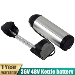 Batterie de bouilloire de vélo électrique 48V, 10,5 ah, 14ah, 36v, 17,5 ah, 21ah, avec bouteille d'eau et Tube vers le bas, 13ah, 15,6 ah