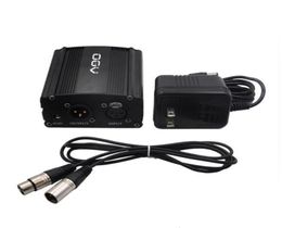 Fuente de alimentación Phantom de 48V con un cable de audio XLR y un adaptador AC220V EE US UK para condensador Microphone Studio Music Voice Recordin3220001