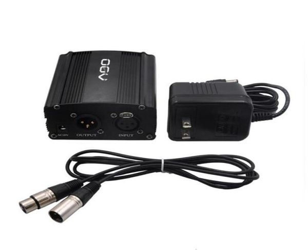 48V Alimentation fantôme avec un câble audio XLR et AC220V EU US UK Adaptateur pour le condenseur Microphone Studio Music Voice Recordin3220001