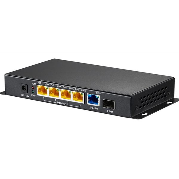 Freeshipping 48V PoE Switch 5 puertos 10/100 / 1000M Gigabit Switch SFP Fiber Injector IEEE802.3af / at PD Equipo para cámara inalámbrica AP / IP