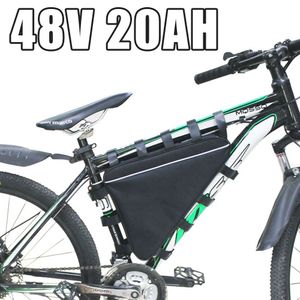 Paquete de batería de litio para bicicleta eléctrica triangular de 48v, batería de bicicleta eléctrica de 48v y 20ah, libre de derechos de aduana, batería bafang de 48V, 750W y 1000W