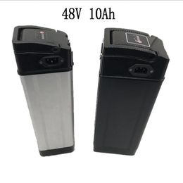 48v10ah zilver vis type I aluminium behuizing lithium ion batterij met Chinese 18650 cel en BMS voor elektrische fiets