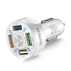 Chargeur de voiture 48W 4 USB Charge rapide 4.0 3.0 pour iPhone xr 11 12 13 Huawei Xiaomi Redmi mi 9 Charge rapide sans boîte de vente au détail