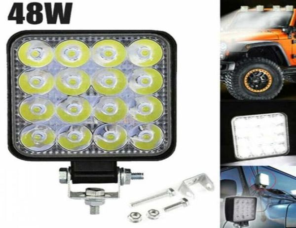 48 W voiture LED travail lumière conduite lumière projecteur Spot Combo lampes ATV Offroad SUV camion 12 V 24 V éclairage barre lampe projecteur modifié Hea3573284