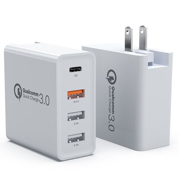 48W Quick Charge 3.0 Mutil USB Type C PD QC3.0 Chargeur mural de voyage pour chargeurs de téléphones portables