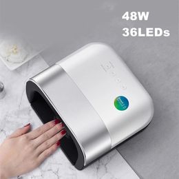 48W SMART UV LED-LAMP NAIL DROYER 36PCS LEDS GEL Poolse Intelligent Auto Sensor One Hand Nails Dryers Quick Drying Nail Equipment 240510