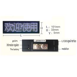 44x11 Witte LED Visitekaartjes Tekens Display Board Advertenties Oplaadbare programmeerbare zakelijke badges LED -borden