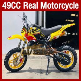 49/50cc 2-takt Mini Motorfiets benzine scooter ATV off-road berg Superbike Moto Bikes Child Racing Moto volwassen kinderen 2Wheel Dirt Bike Boy Girl Birthday Gifts