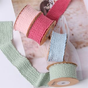 49-50yards25 mm38 mm Couleur solide Fabric de tissu palissée Ribbon bord 1010r13 DIY faire des accessoires de cheveux pour enfants bowknots matériaux à la main 240321