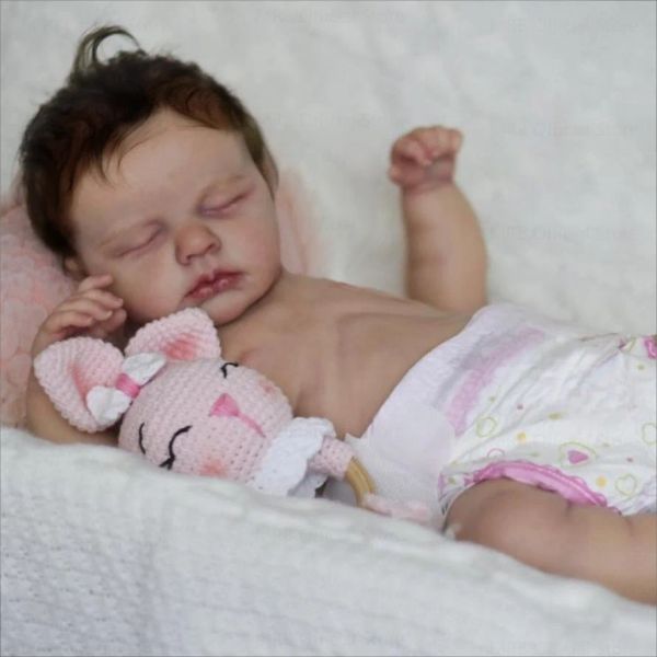 49 cm Full Corps Silocone Vinyl Bebe Reborn Reborn Doll fait à la main Baby Baby Baby Baby ou fille pour choisir