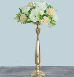 49 cm Lange gouden kaarshouder voor bruiloft decoratie metalen bloem pot stand ijzer bruiloft middelpunt display rack