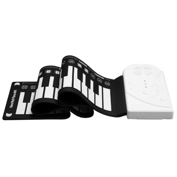 49 teclas Sintetizador de piano flexible Enrollable a mano Teclado suave USB portátil MIDI Altavoz incorporado Instrumento musical electrónico 9829326