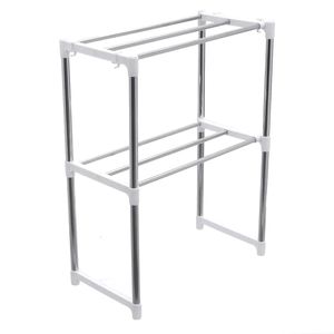 Étagère de rangement 495-850mm, cadre télescopique multifonction à Double couche, support de rangement pour cuisine