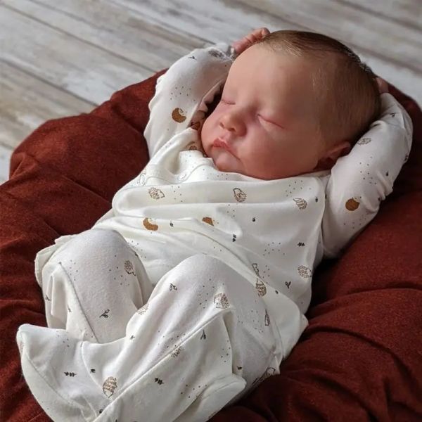 Levi – poupée nouveau-né en Silicone souple, corps complet de 49CM, teint de peau 3D, avec veines visibles, peinture à la main