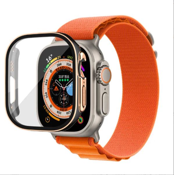 Montre intelligente de taille 49 mm pour Apple Watch Ultra 2 Series 9 iWatch bracelet marin montre intelligente montre de sport boîte de sangle de chargement sans fil étui de protection expédition rapide