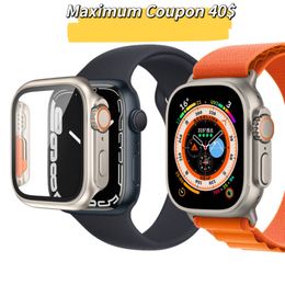 Montres intelligentes de 49 mm pour montre intelligente Apple Watch Ultra 8 Series Écran 1,99" Bracelet de couleurs mixtes Étui de protection Smart iWatch multifonctionnel