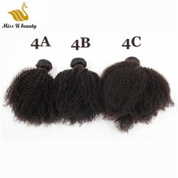 4a 4b 4c Afro Kinky Curly Bundles de tissage de cheveux humains Virgin HairExtensions Cuticle Aligned 10-20inch230P