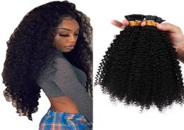 4B 4C Kinky Krullend Malyaisian Remy Prebonded Hair Extensions I Nail Tip 100 Strengen Natuurlijke Kleur 1gs Voor Vrouwen2056050