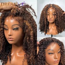 4c Edge Hirline Edge Curly 13x6 Lace Frontal Human Hair Wig 13x4 Lace Lace Front Perruques de 30 pouces Curly Baby Hair Lacet Wig