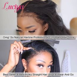 4c Cermeux pneosique 13x4 Full Lace Front Perruques de cheveux humains Adges coquins Natural Hirline Curly Baby Hair 5x5 HD Lace Fermeure Afro Wig