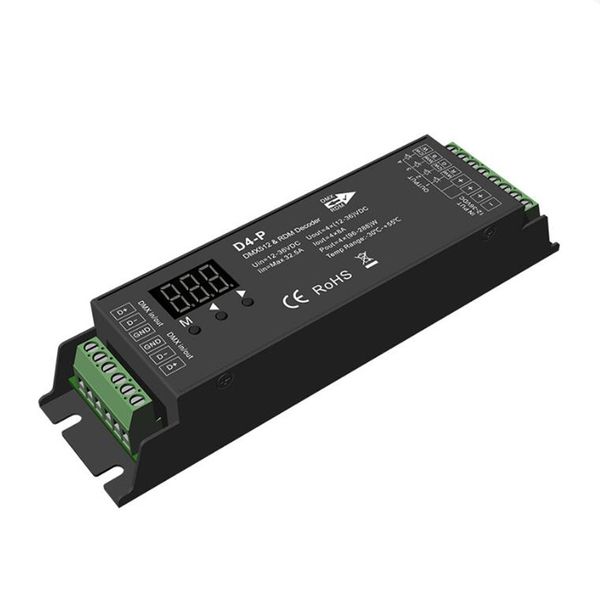 4CH * 8A 12-36VDC CV DMX DÉCODER D4-P Tension constante 4 CH DMX512 Interface de borne de décodeur