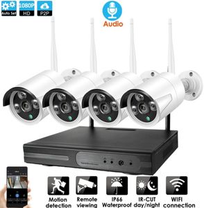 4ch CCTV System Wireless Audio 1080p NVR 4PCS 20MP IR OUTDOOR P2P WIFI IP CCTV Sécurité Caméra Système de surveillance8533353