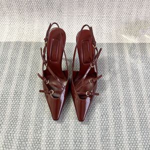 Sandalias de tacón alto de 4CM y 9CM para mujer, sandalias de diseño clásico, gran oferta, sandalia de cuero genuino de lujo M1532